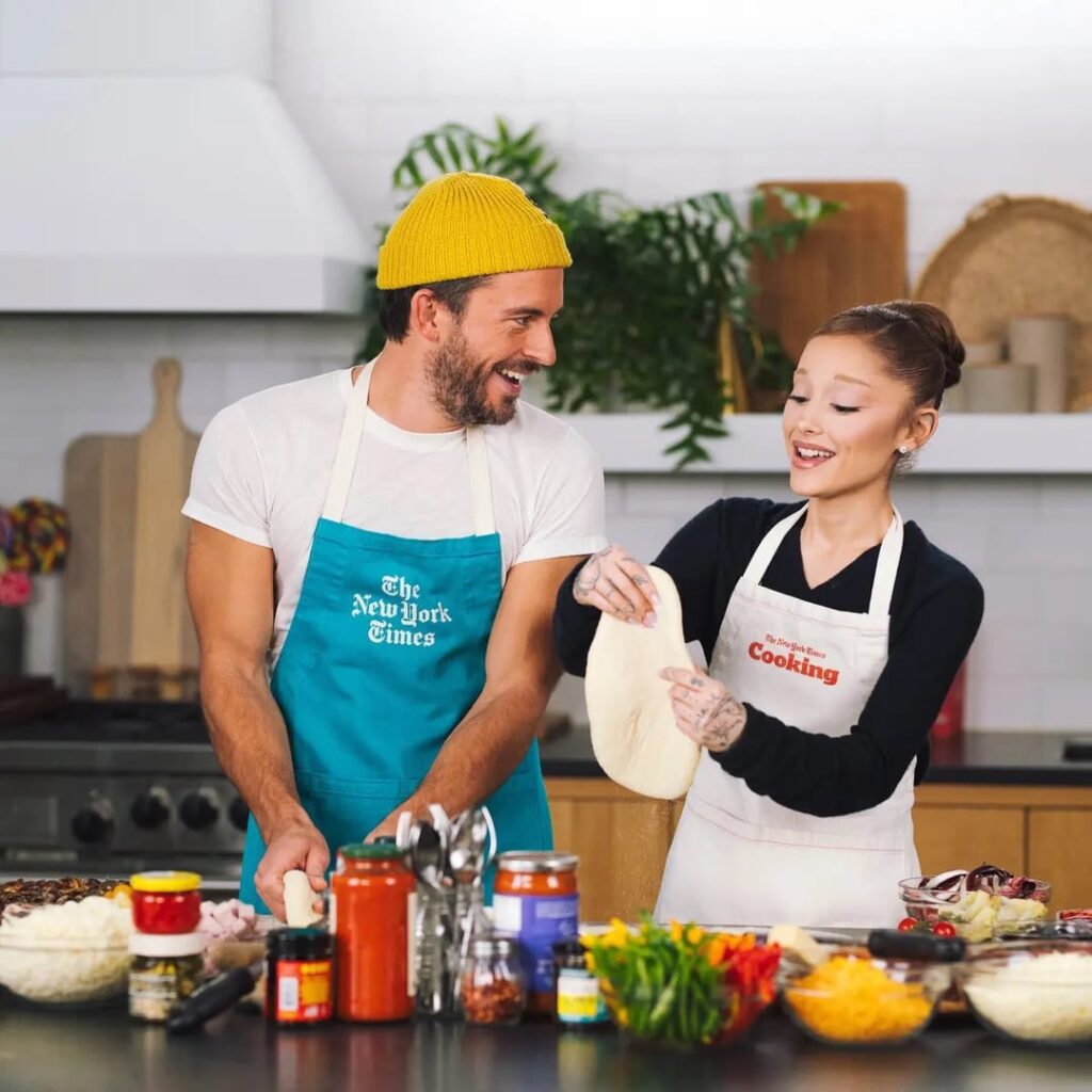Jonathan Bailey and Ariana Grande photographed by Taylor Miller for The New York Times Cooking