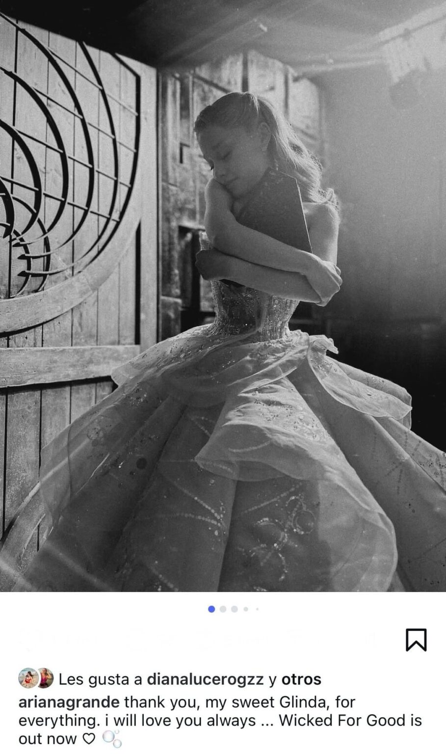 Ariana Grande says goodbye to Glinda: ‘thank you, my sweet Glinda, for everything. i will love you always ... Wicked For Good is out now ♡ 🫧’