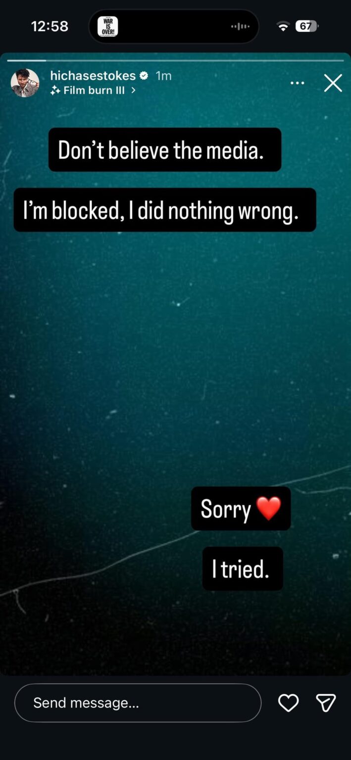 Chase Stokes insta crash out over Kelsea Ballerini