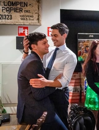 Rob Jetten and his fiancé Nico Keenan celebrate Jetten becoming the Netherlands’ youngest and first openly gay prime minister this week, defeating his far-right opponent