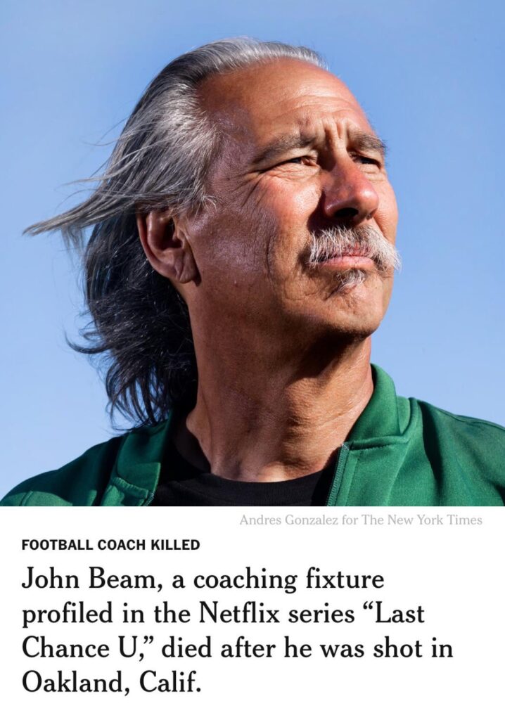 Coach Beam has died after being shot