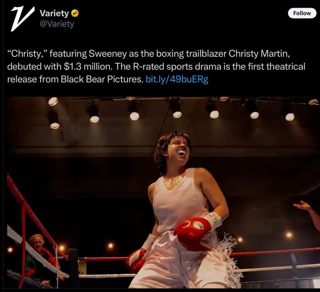 How Variety reported on the opening box office of ‘Christy’ vs. how they reported on ‘Sinners’