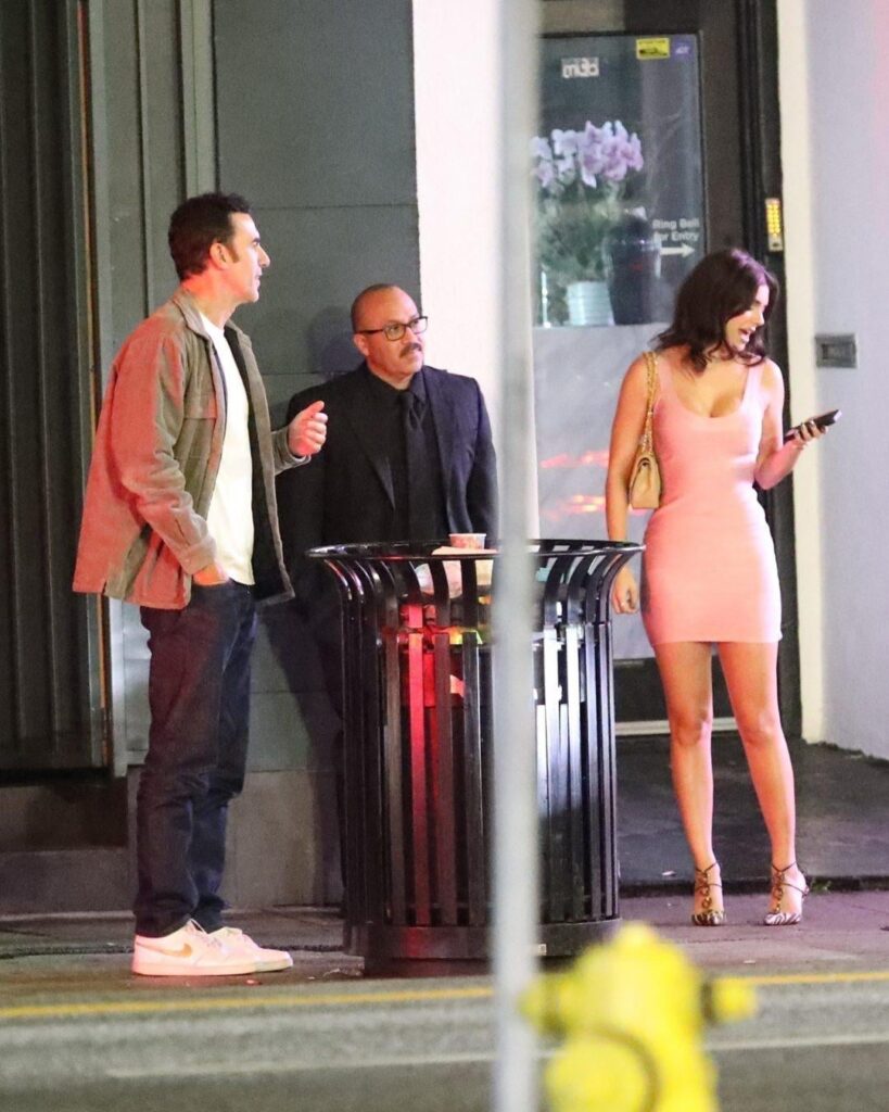 Sasha Baron Cohen, 54, spotted exchanging numbers with influencer Kelsey Calemine, 26, outside of a nightclub in Hollywood. (November 15, 2025)