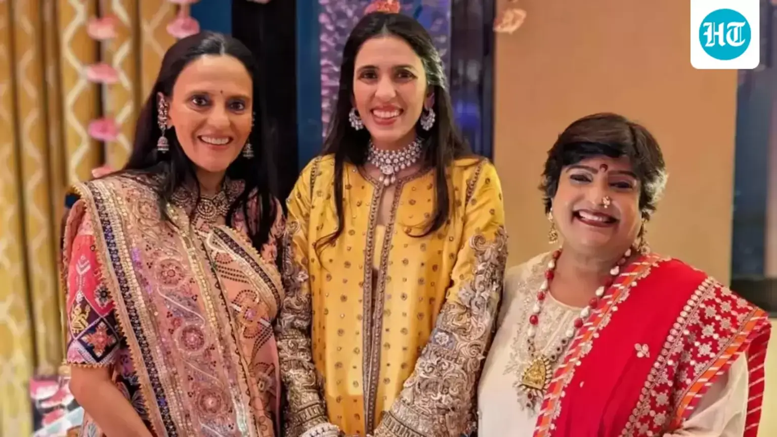 Shloka Mehta wows in modern ethnic look with glittering diamond jewels at a wedding with her mom. See pic Shloka Mehta wows in modern ethnic look with glittering diamond jewels at a wedding with her mom. See pic