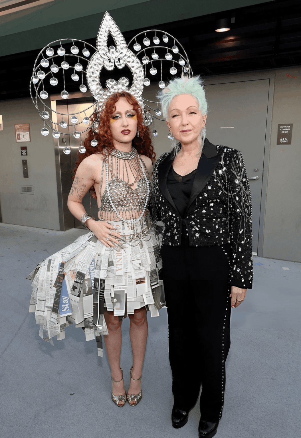 Chappell Roan and Cyndi Lauper at the 2025 Rock & Roll Hall of Fame Induction Ceremony