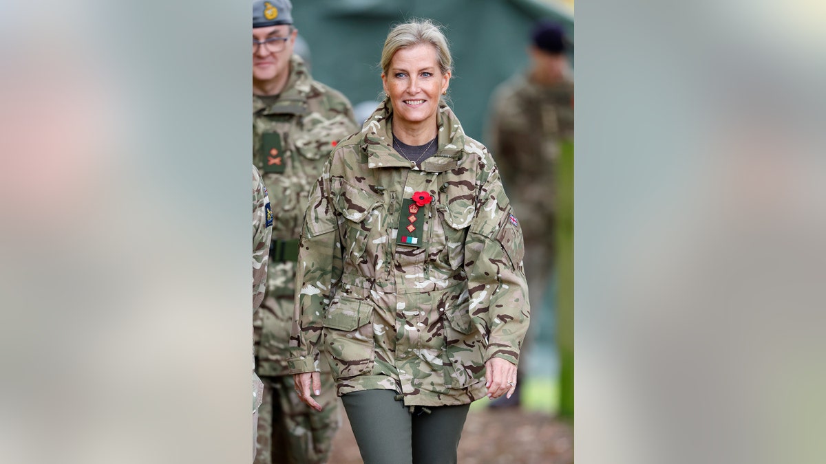 Sophie, Duchess of Edinburgh, wearing camo.