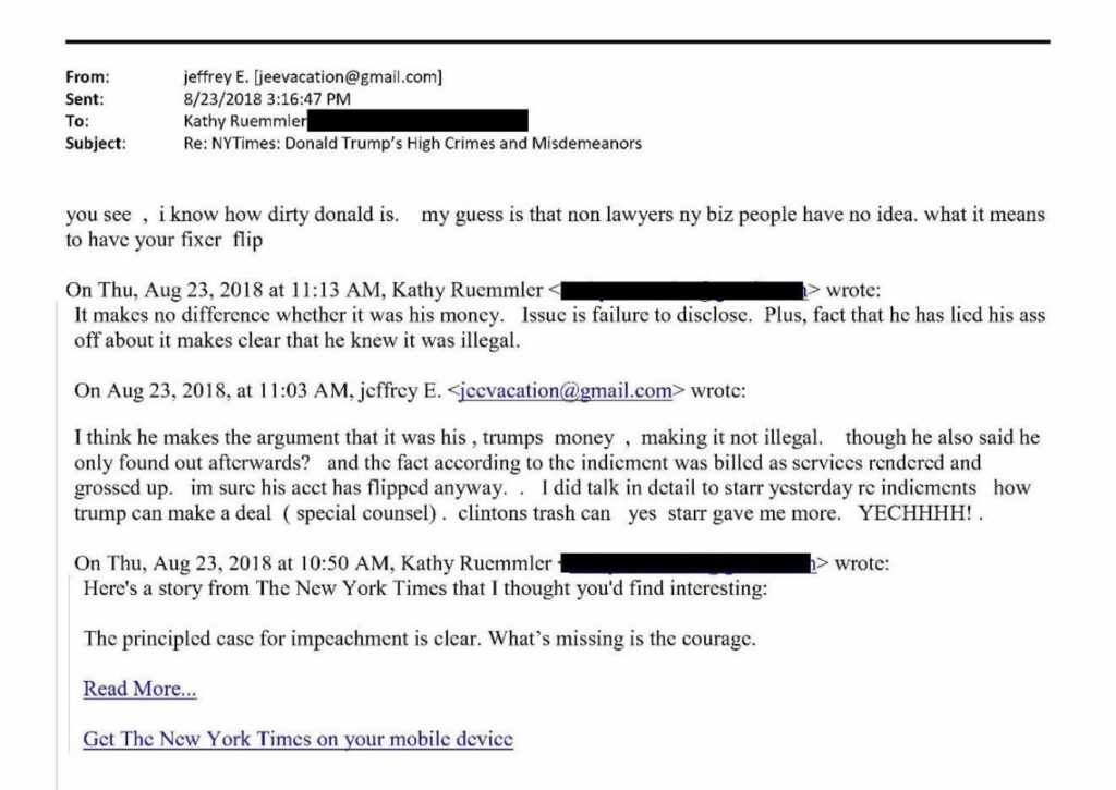 Jeffrey Epstein in 2018: “ I know how dirty donald is."