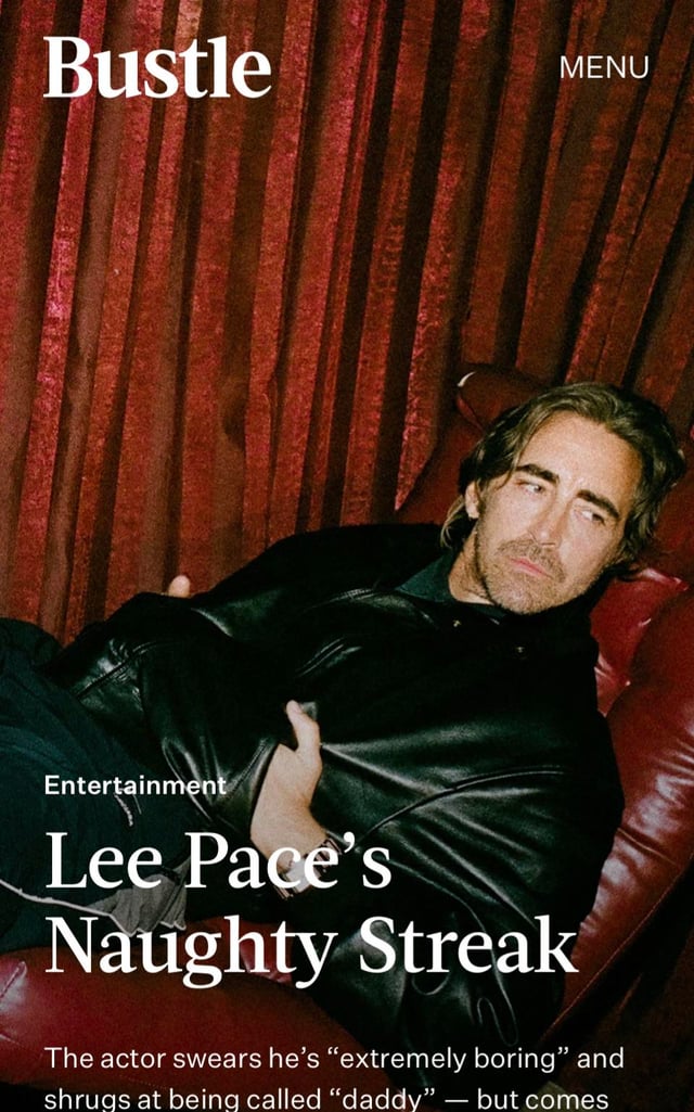 Lee Pace photographed by Menelik Puryear for Bustle Magazine