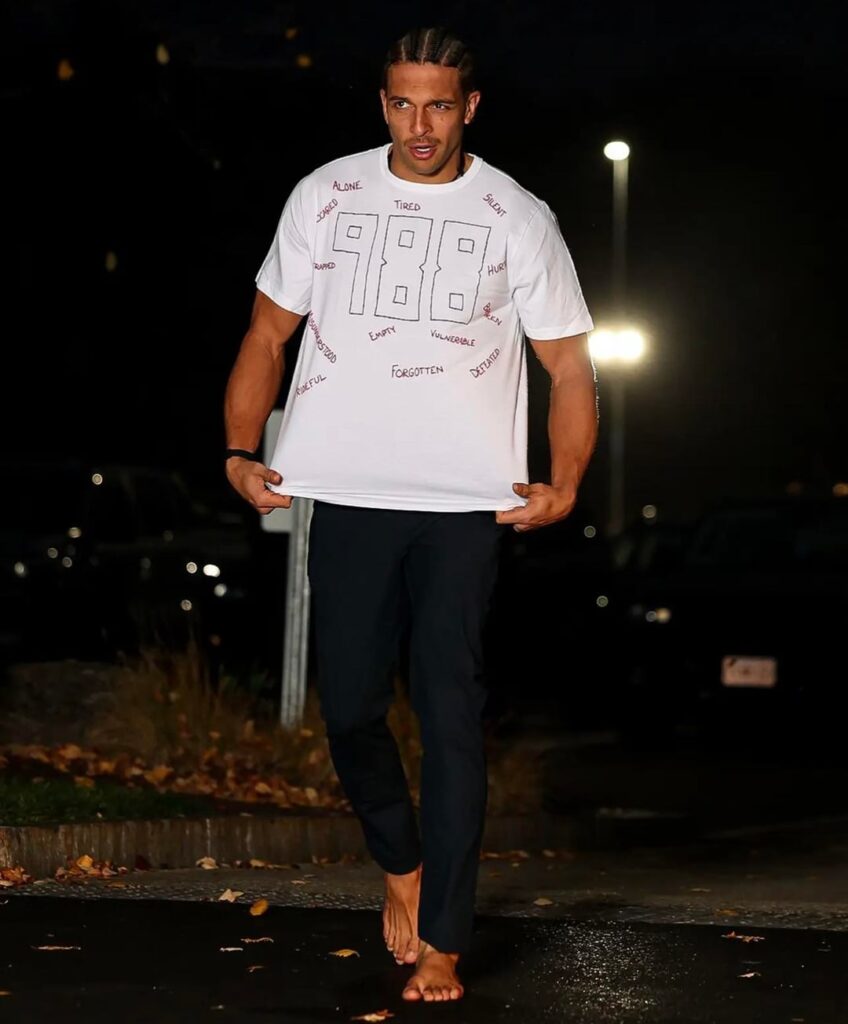 Patriots Player, Mack Hollins, Wears T-Shirt With Suicide and Crisis Lifeline Phone Number to Thursday Night Football