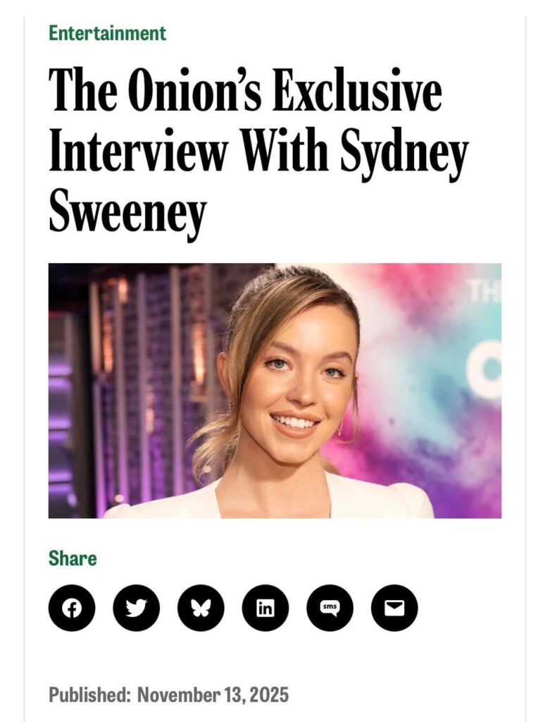 The Onion roasts Sydney Sweeney