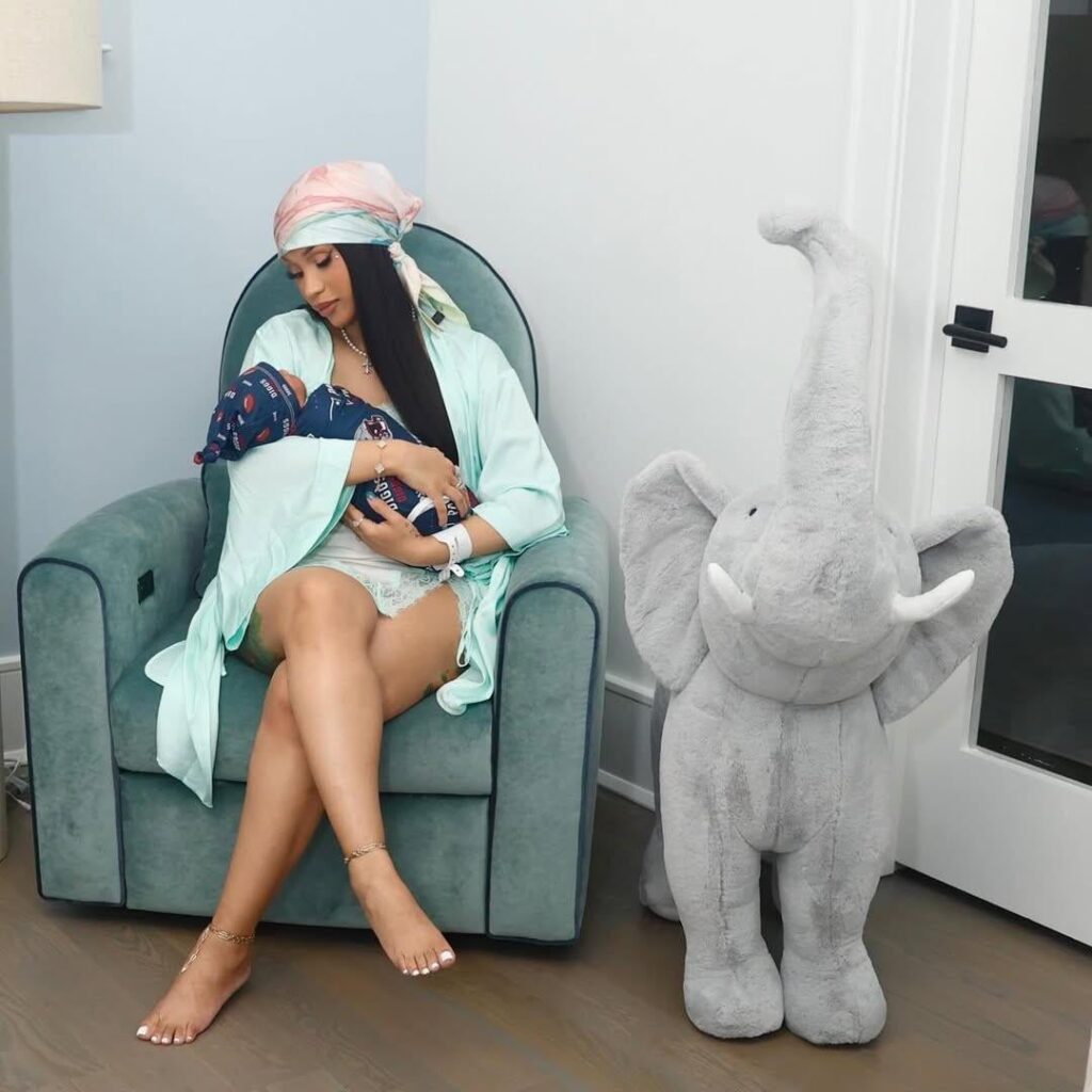 Cardi B shares new photos with her newborn baby