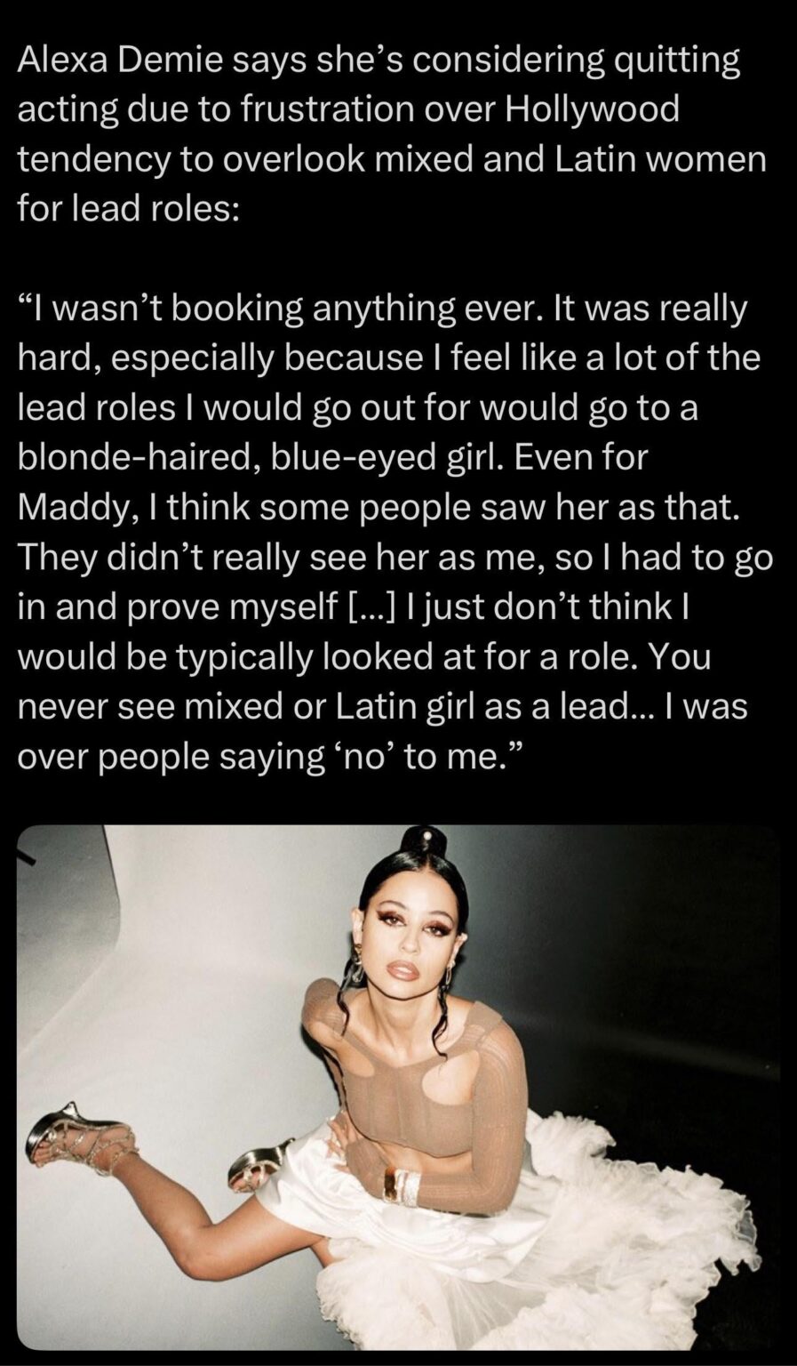 Alexa Demie says she is considering quitting acting after Euphoria