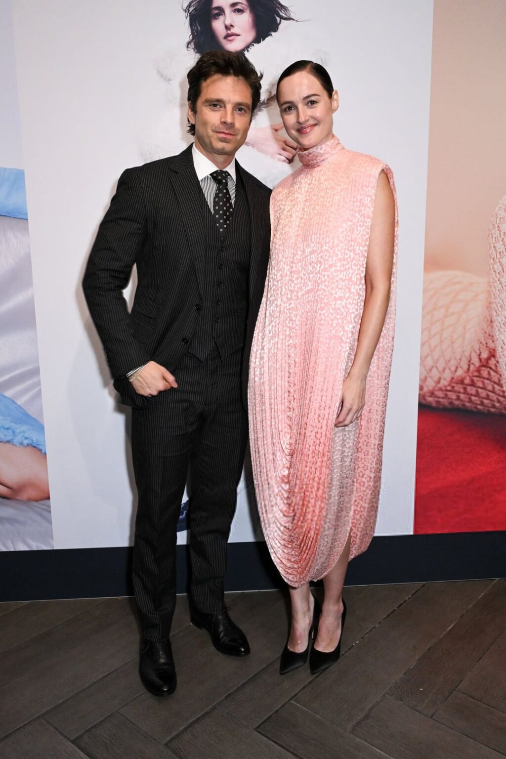 Sebastian Stan and Renate Reinsve tonight at the 2025 ELLE Women in Hollywood Celebration.