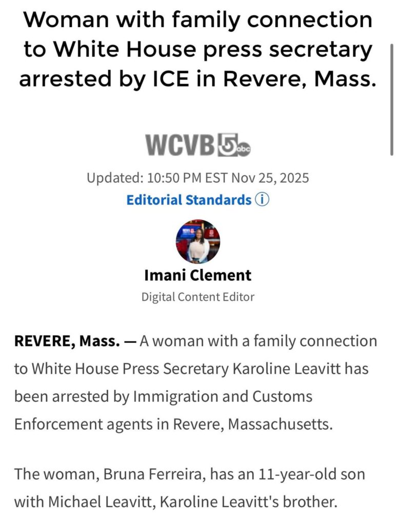 The Mother of Karoline Leavitt’s (White House Press Secretary) Nephew Has Been Detained By ICE The Mother of Karoline Leavitt’s (White House Press Secretary) Nephew Has Been Detained By ICE