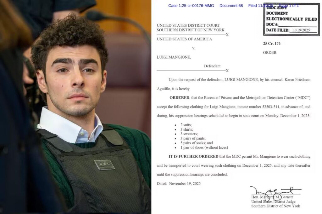 A judge has approved Luigi Mangione's request to wear civilian clothing to suppression hearings beginning December 1st