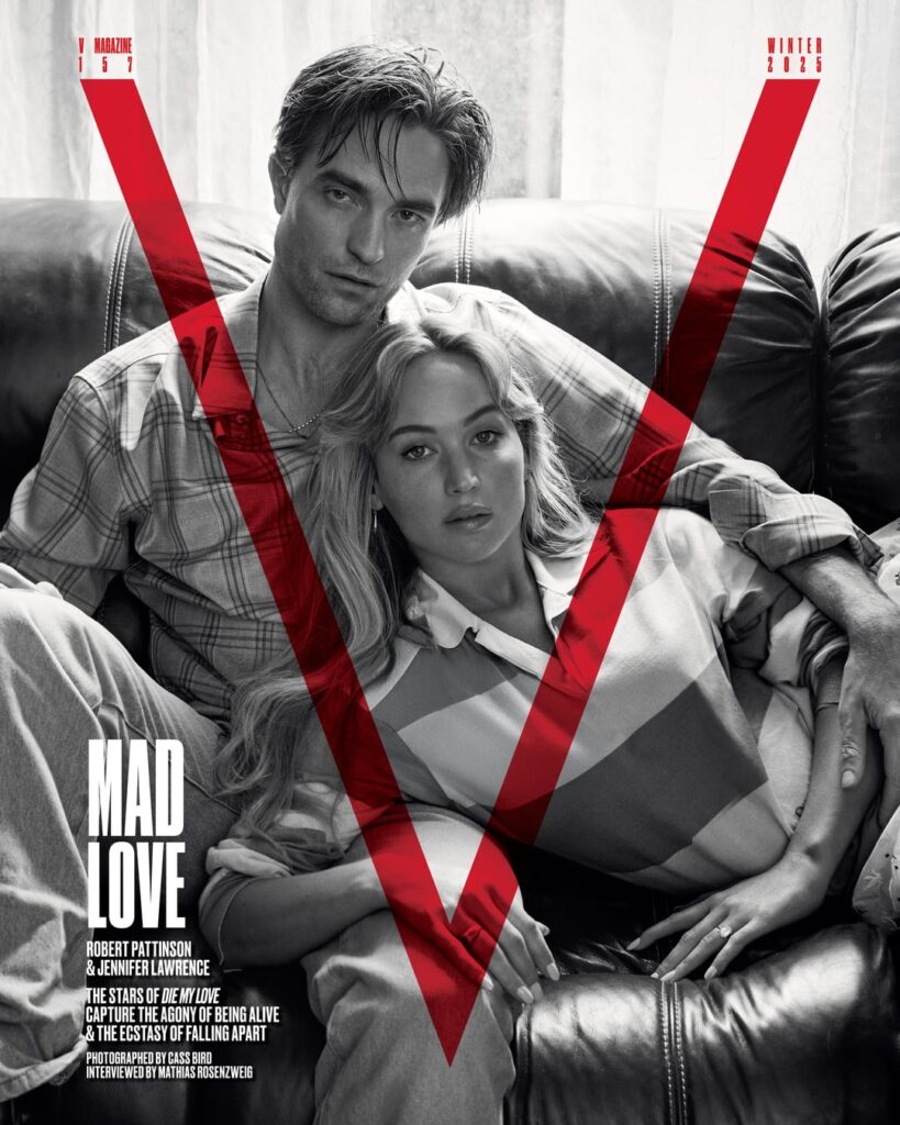 Robert Pattinson and Jennifer Lawrence for the V157 issue of V Magazine; Photography by Cass Bird