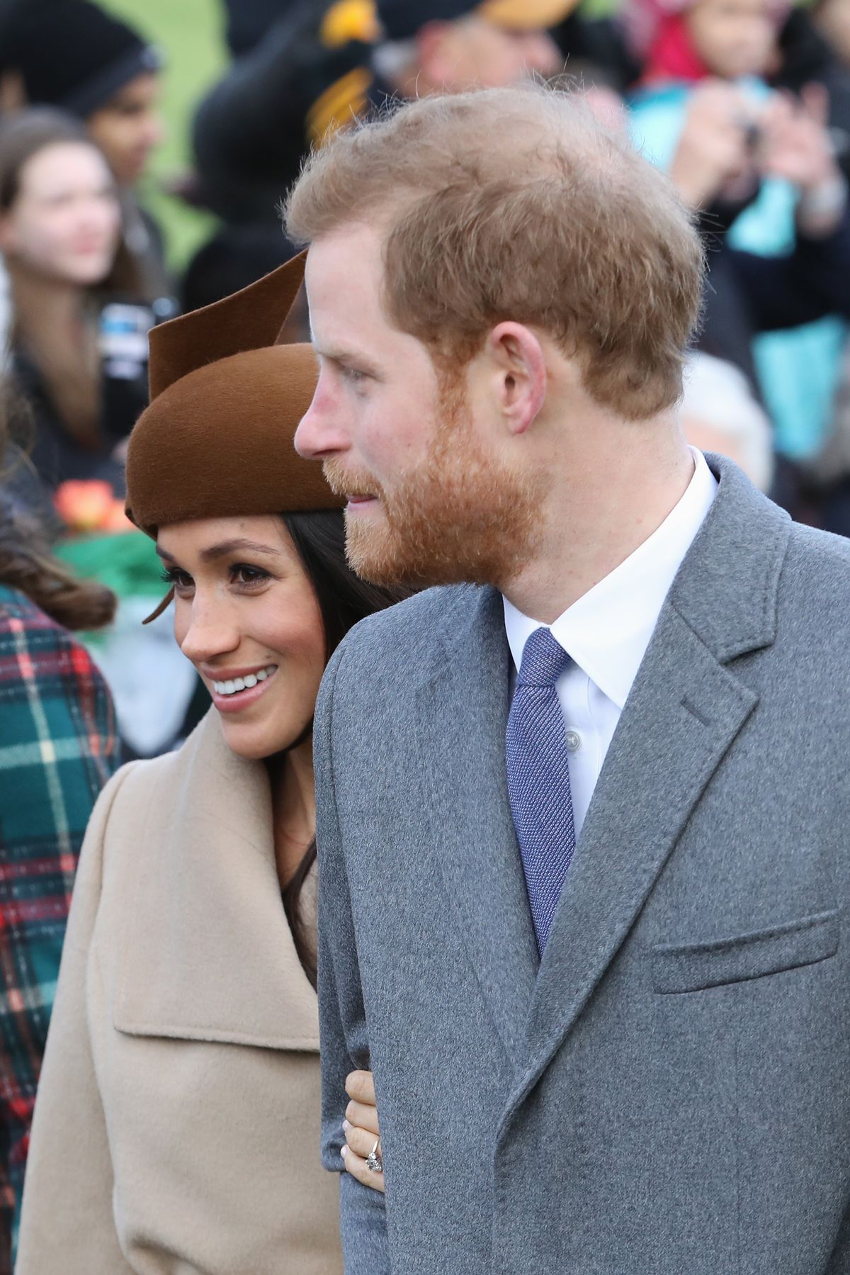 KING'S LYNN, ENGLAND - DECEMBER 25:  Meghan Markle and Prince Harry attend Christmas Day Church service at Church of St Mary Magdalene on December 25, 2017 in King's Lynn, England.  (Photo by Chris Jackson/Getty Images)