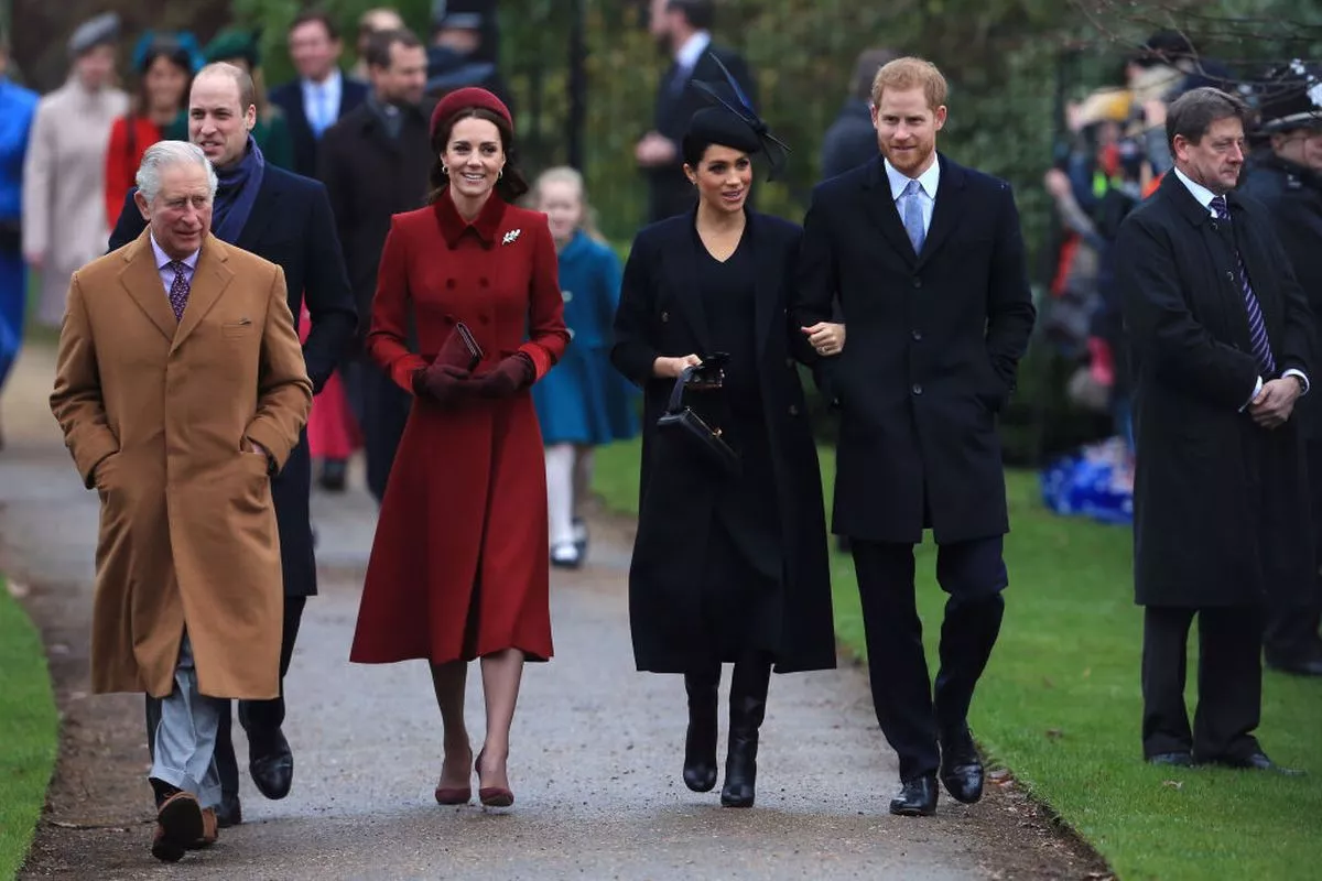 Prince Charles, Prince of Wales, Prince William, Duke of Cambridge, Catherine, Duchess of Cambridge, Meghan, Duchess of Sussex and Prince Harry, Duke of Sussex 