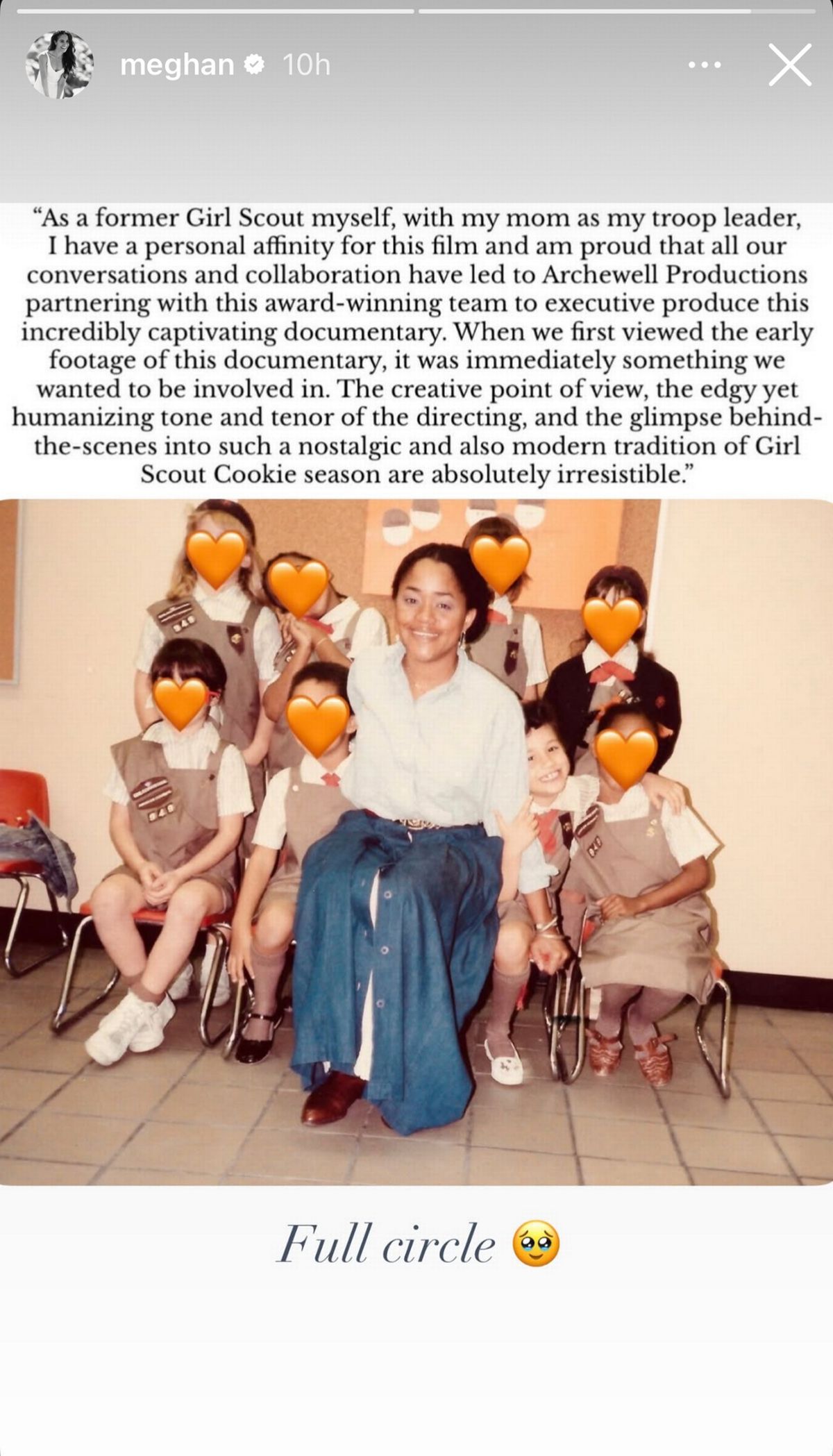 Meghan posted a never-before-seen childhood photo