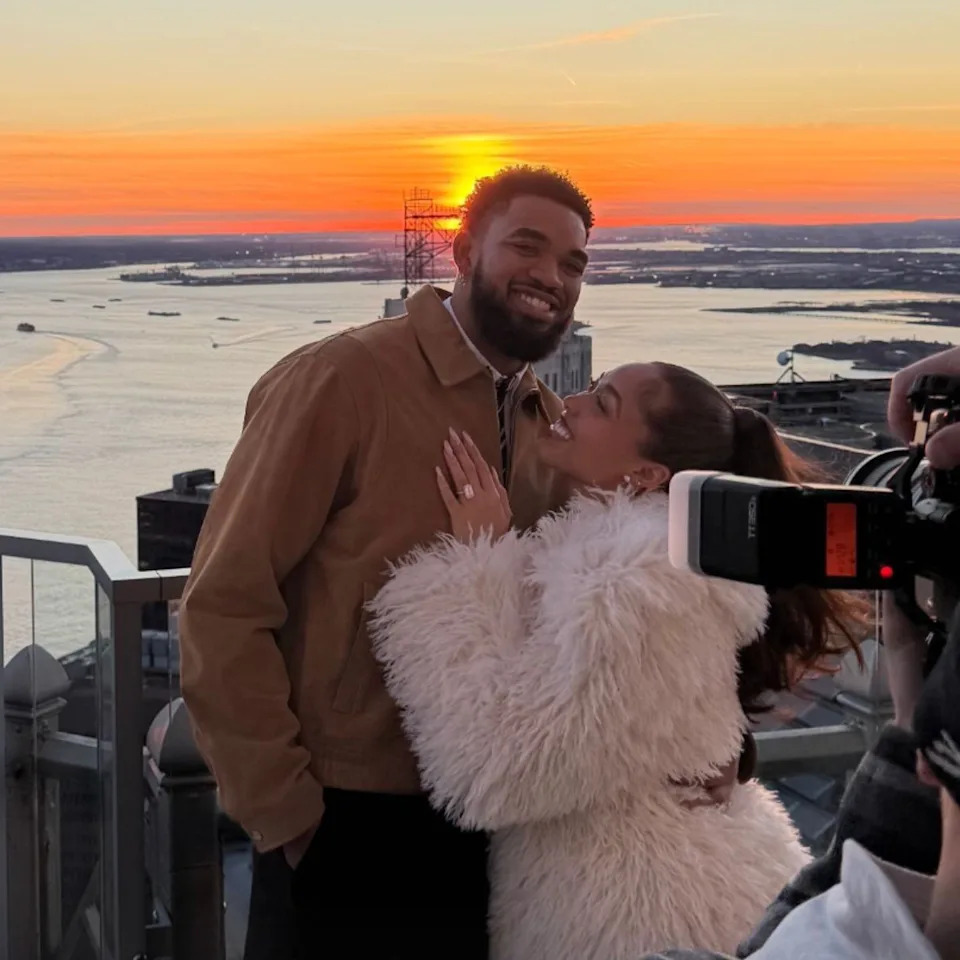 TV personality Jordyn Woods and New York Knicks star Karl-Anthony Towns are engaged—one year after the lovebirds picked up a sprawling $14 million megamansion across the street from Kylie Jenner. <span class="image-credit">(Instagram)</span>