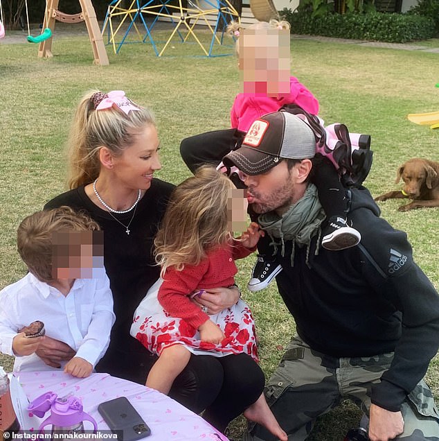 Anna Kournikova and Enrique Iglesias have officially become a family of six after welcoming their fourth child together