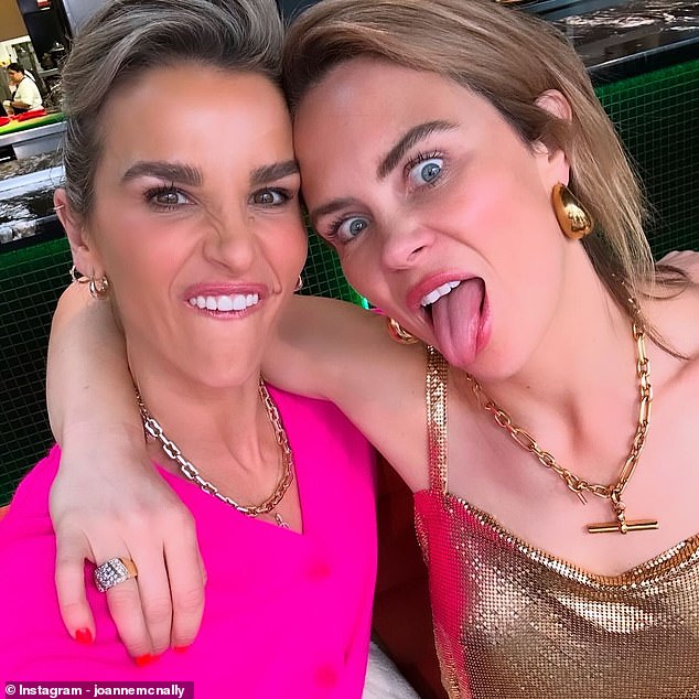 The podcaster, 42, who co-hosts My Therapist Ghosted me with Vogue, 40, (pictured) filmed a hilarious video to TikTok