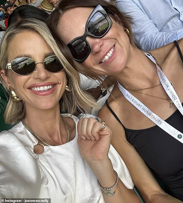 Despite the mayhem, Joanne - who used to live with Vogue - signed off with genuine support for her close friend: 'Best of luck. We can't wait to have you home, but you're playing a blinder'