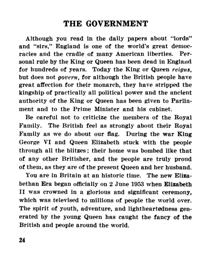 The guidebook also warned troops 'not to criticize members of the Royal Family'