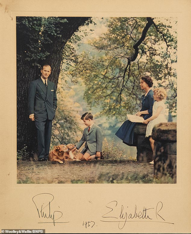 In 1957, the image on the front of the royal season's greeting was also captured in the summer, with the Queen captured outside alongside Philip, Anne and a five-year-old Charles