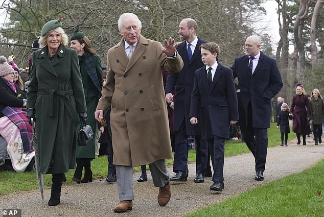 The Royal Family on their way to the Christmas day service at St Mary Magdalene Church in Sandringham in Norfolk last year