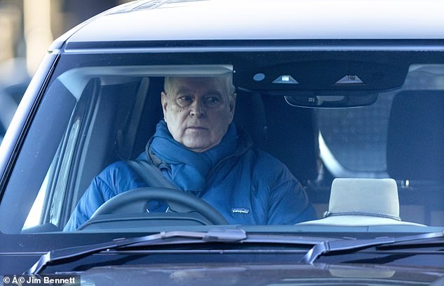 Andrew Mountbatten-Windsor was seen driving out of Royal Lodge alone while the rest of his family celebrated Christmas at Sandringham