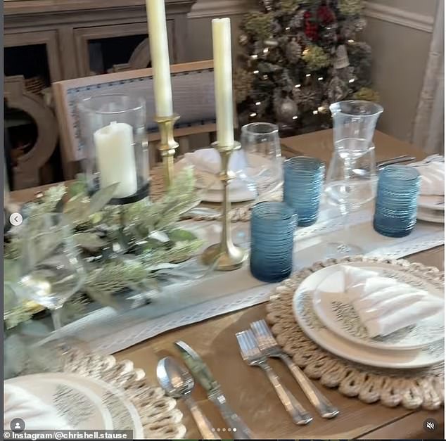 She and her guests didn't make things overly formal with their casual outfits, but her dinner setup still managed to be tasteful yet not overdone