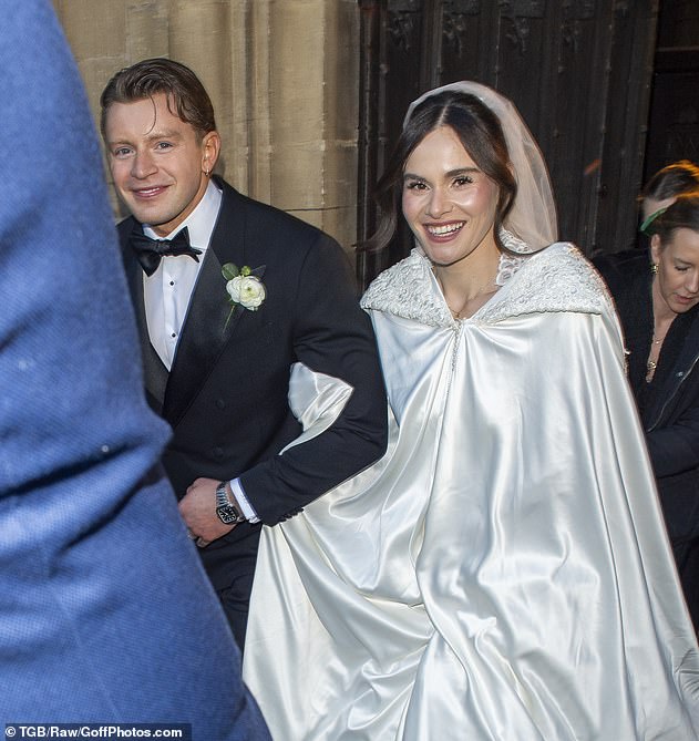 The newlyweds left church at around 1.30pm to a joyful peal from the abbey bells and were driven away to their reception at Kin House