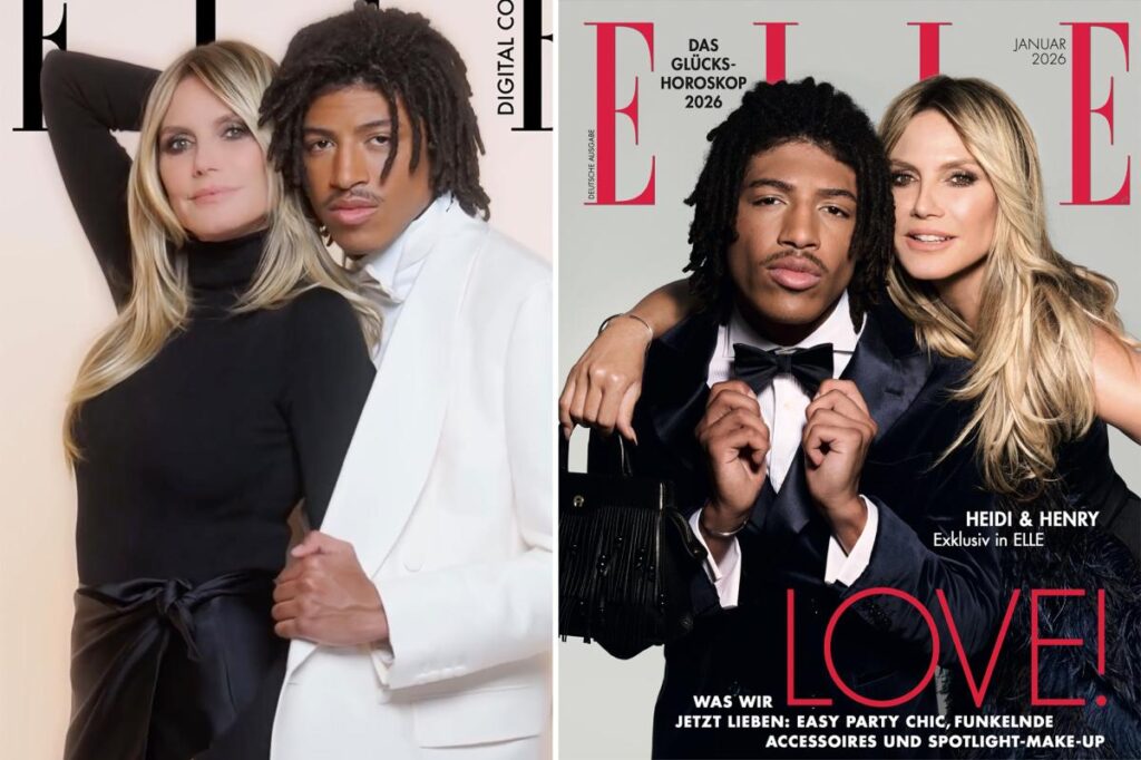 Heidi Klum and model son Henry Samuel cover Elle Germany Heidi Klum and model son Henry Samuel cover Elle Germany
