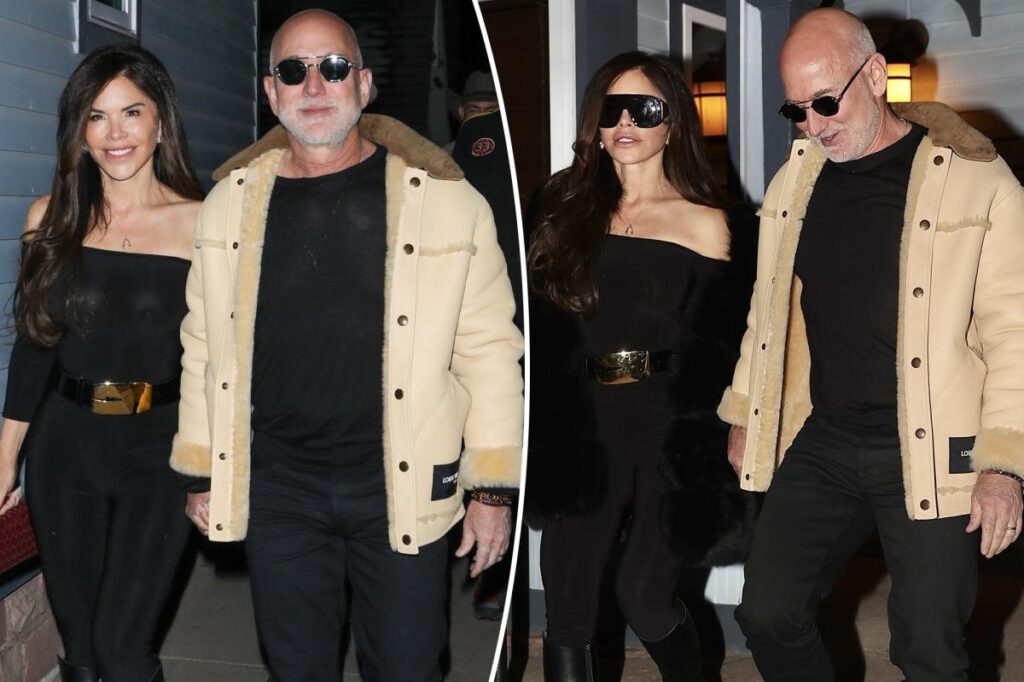 Lauren Sánchez and Jeff Bezos coordinate their fur and shearling looks in Aspen for Christmas