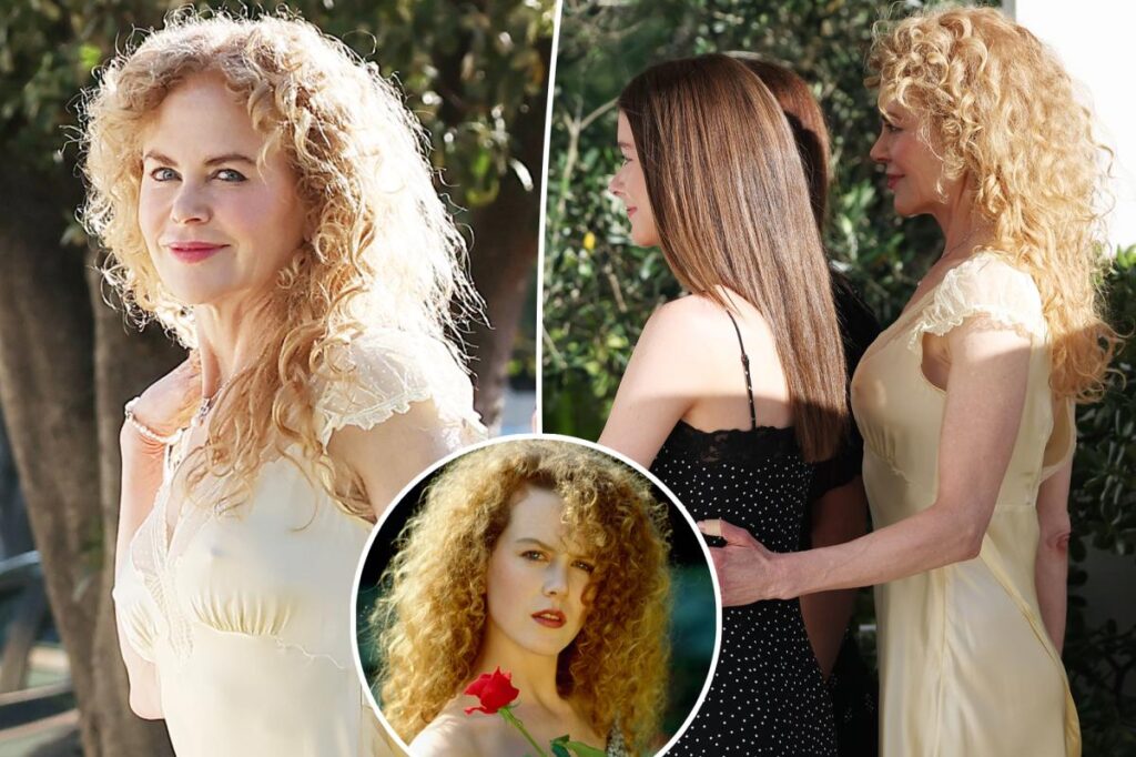Nicole Kidman sports throwback curly hair in Australia for a Christmas party with daughters