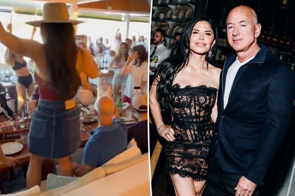 Lauren Sánchez dances on her seat while partying with husband Jeff Bezos in St. Barts Lauren Sánchez dances on her seat while partying with husband Jeff Bezos in St. Barts