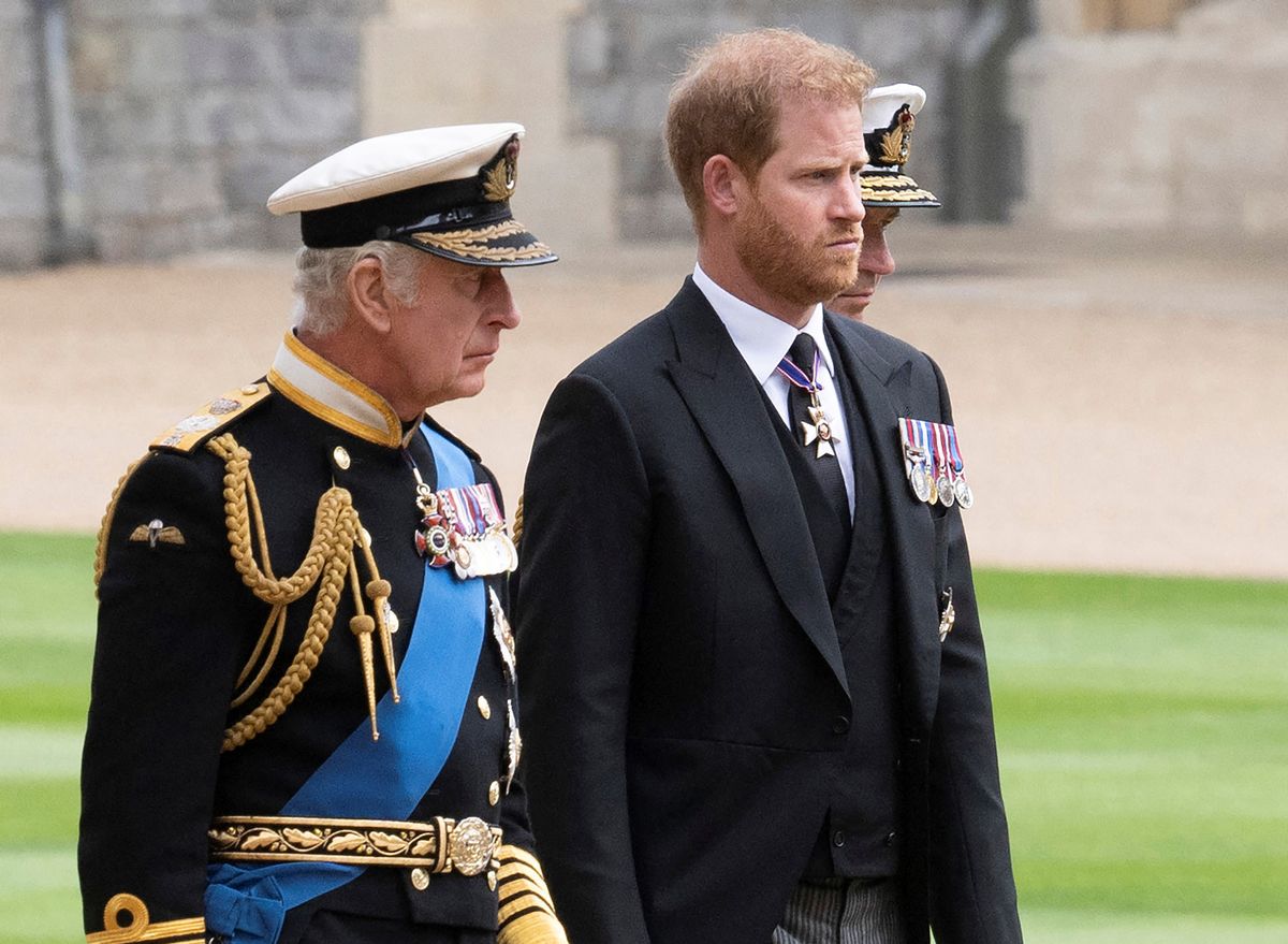 King Charles and Prince Harry pictured in 2022