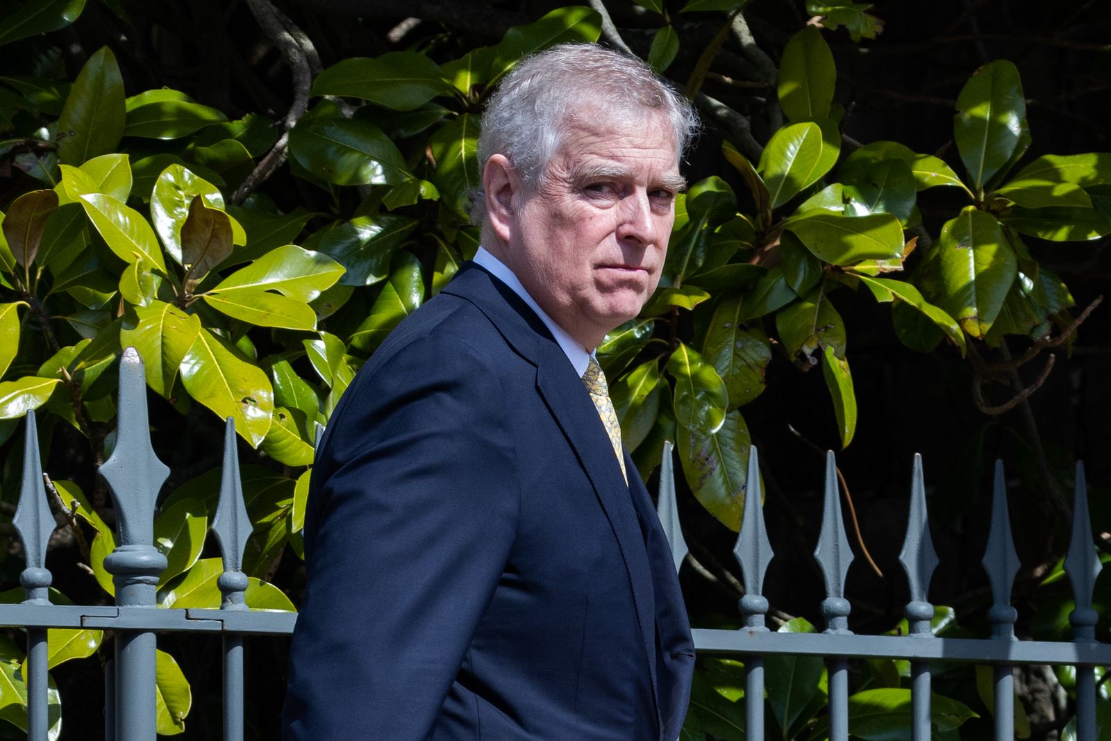 Image may contain Prince Andrew Duke of York Face Head Person Photography Portrait Blazer Clothing Coat and Jacket