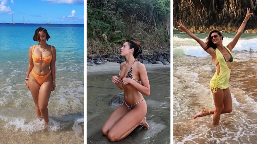 Dua Lipa leads the stars escaping the snow for the sand