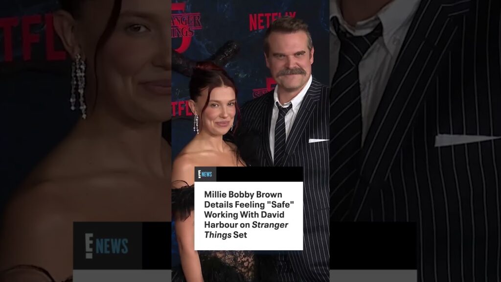 Millie Bobby Brown details her experience filming "Stranger Things" alongside David Harbour.