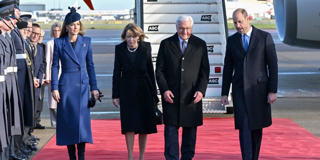 Kate Middleton and Prince William greet German President on behalf of King as State Visit begins