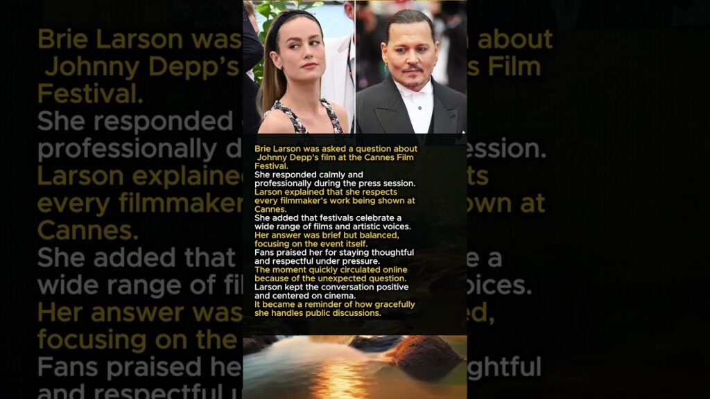 Brie Larson Responds to Question About Johnny Depp’s Cannes Film #BrieLarson #JohnnyDepp