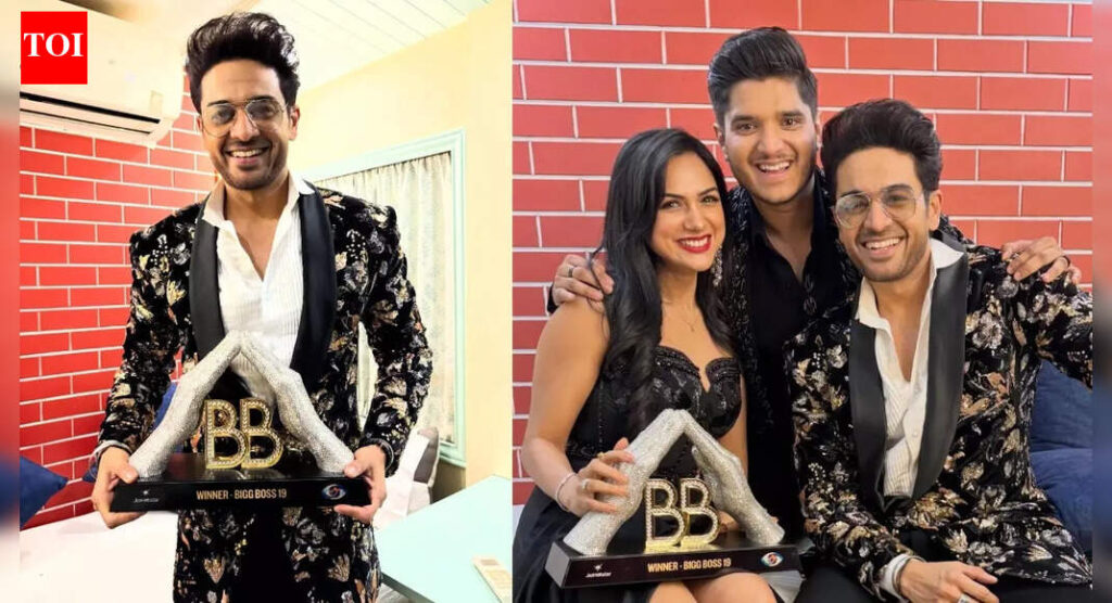 ‘Bigg Boss 19’ winner Gaurav Khanna’s FIRST Post after lifting the trophy: Poses with wife Akanksha Chamola and Mridul Tiwari; ‘Greatful for your immense support’ | ‘Bigg Boss 19’ winner Gaurav Khanna’s FIRST Post after lifting the trophy: Poses with wife Akanksha Chamola and Mridul Tiwari; ‘Greatful for your immense support’ |