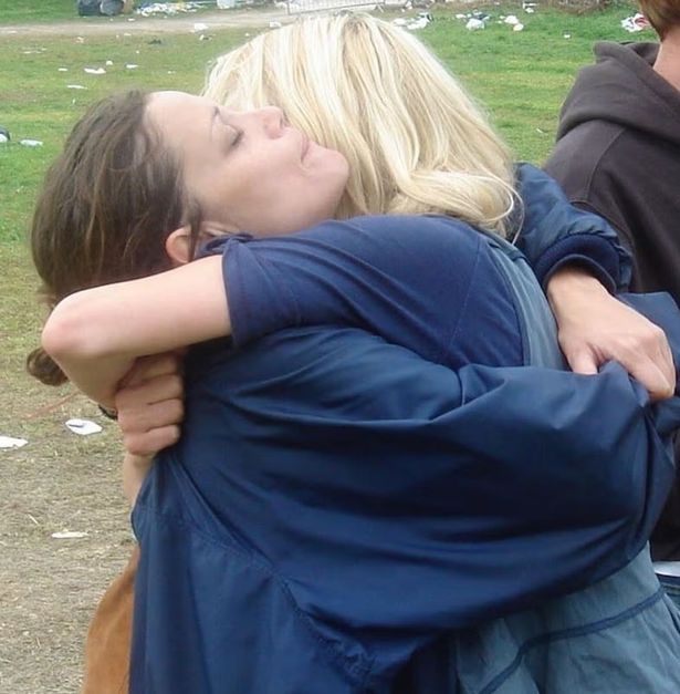 sara Cox hugging late friend Peta