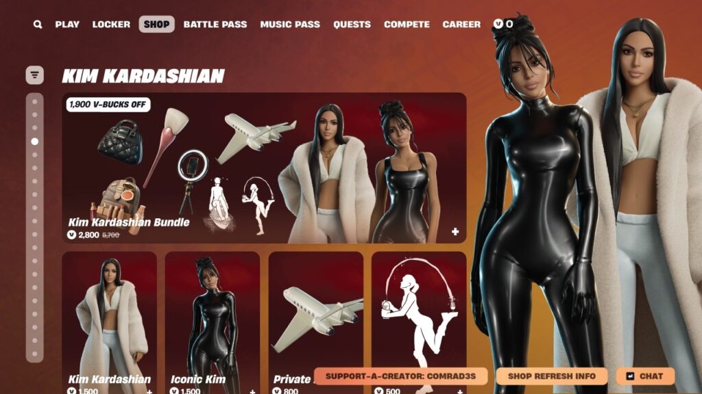 NEW Fortnite Kim Kardashian Skins, Emotes and All Cosmetics FULL Showcase
