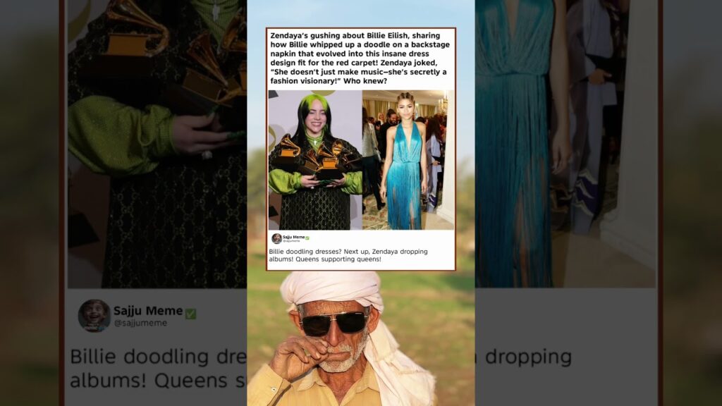 Zendaya SPILLS: Billie Eilish Drew Her Iconic Dress on a Napkin 😱👗 Queens! #Shorts