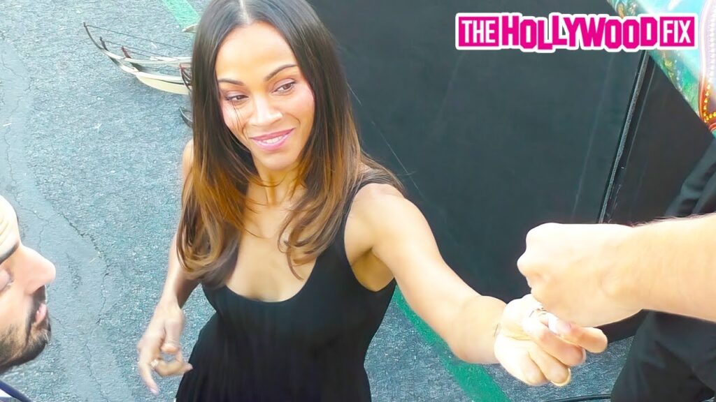 Zoe Saldana Signs Autographs For Fans While Promoting 'Avatar: Fire And Ash' At Jimmy Kimmel Live!
