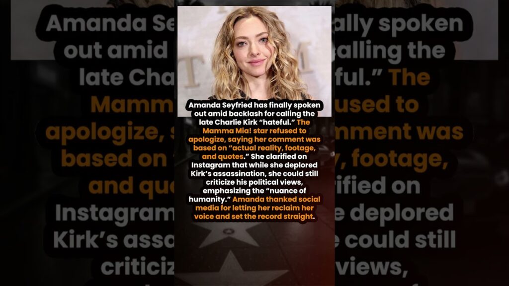 Amanda Seyfried SHOCKS Fans With Brutally Honest Statement! #shorts