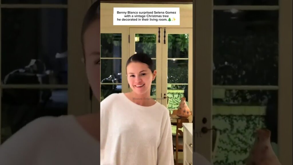 Benny Blanco suprised his wife with a vintage Christmas tree. 🥰🎄✨ #selenagomez #bennyblanco #fyp